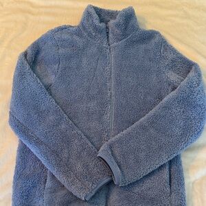 Women’s small Plush Zip-Up Jacket with mock neck.
